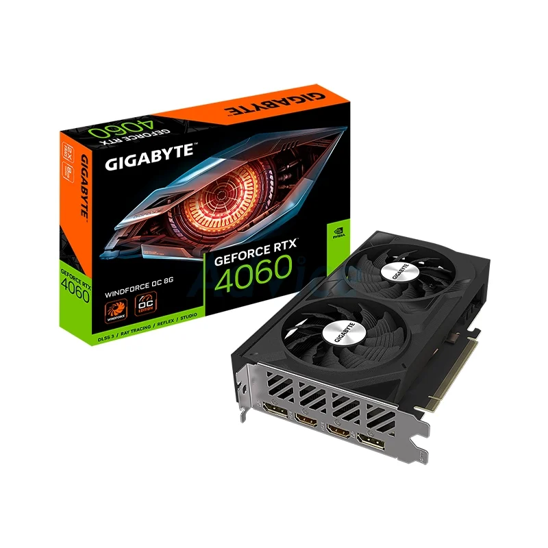 VGA GIGABYTE GEFORCE RTX 4060 WINDFORCE OC - 8GB GDDR6